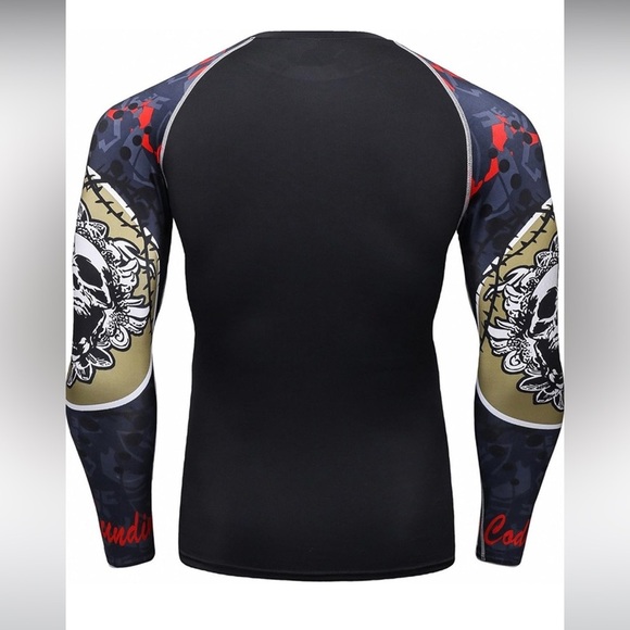 Soft Slim Long Sleeve Dry-Fit Compression Gym Training Shirt - Picture 3 of 6
